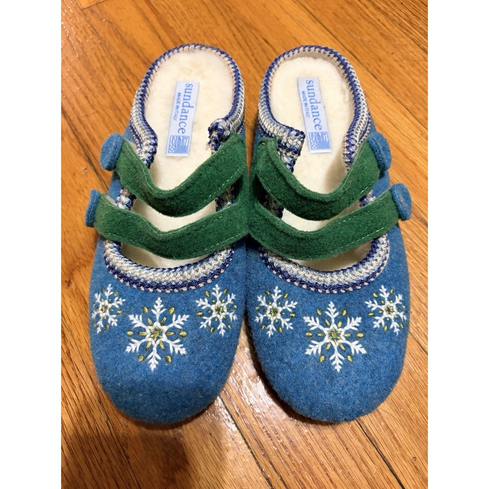 Sundance Women's Fondo Gomma Italian Wool Chalet Slippers Rare US6